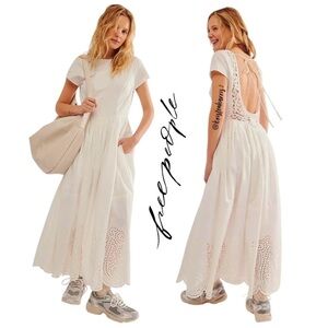 Free People Laine Midi Dress Ivory NWOT Size XS